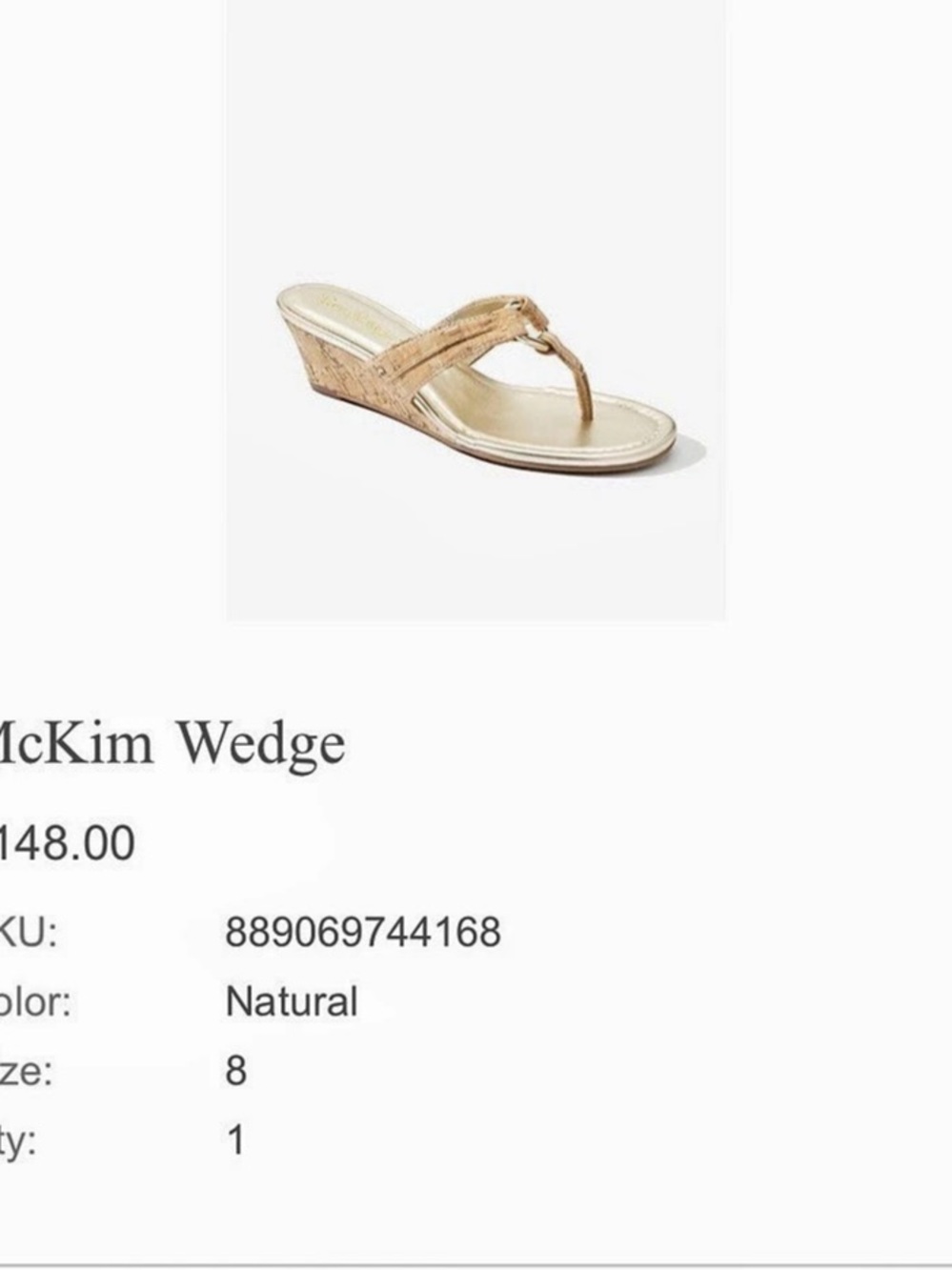 Lilly Pulitzer McKim Wedge Sandals Brown & Gold US 8